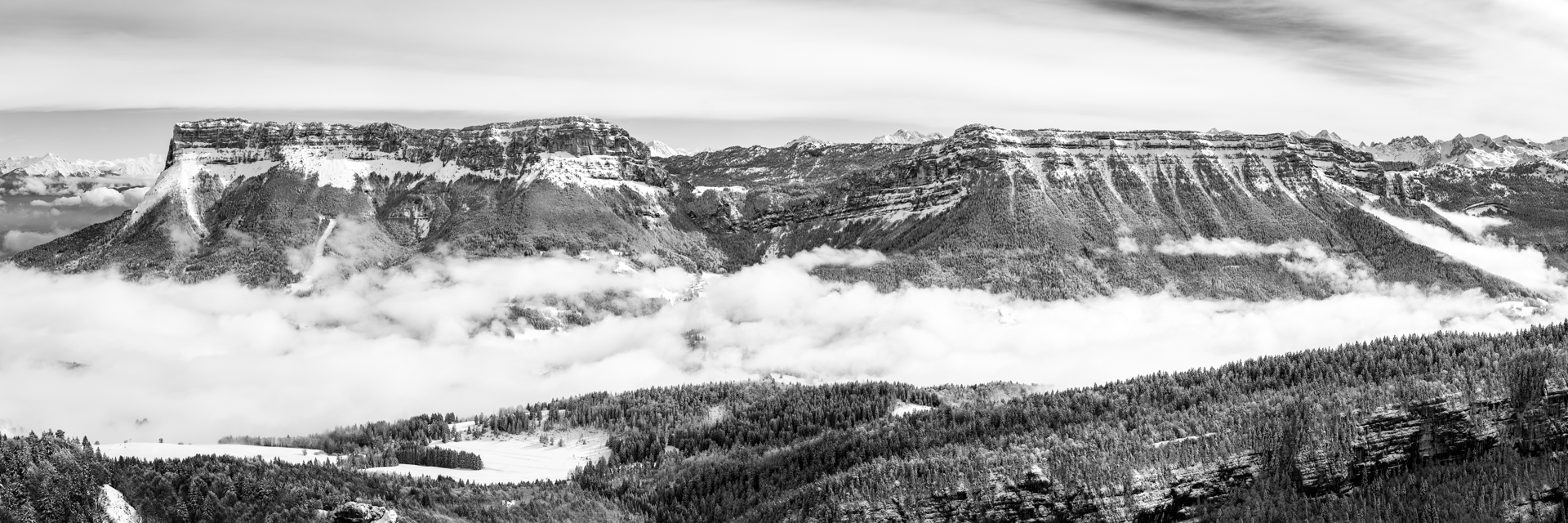 Panorama hivernal sur le nord de la Chartreuse