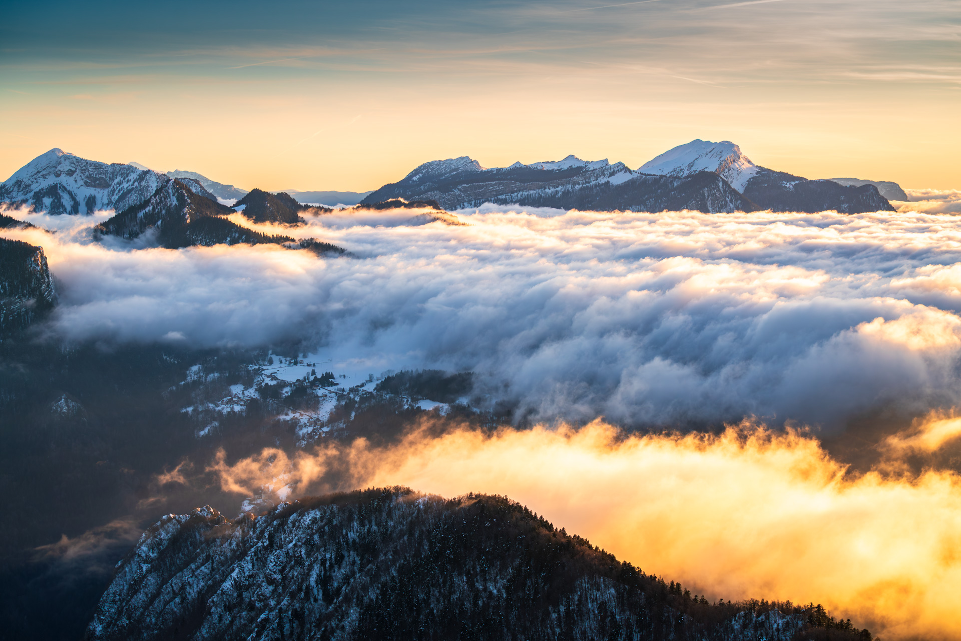 Coucher de soleil sur la Chartreuse