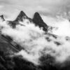 Aiguilles d'Arves en noir et blanc après l'orage