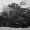 Face nord de l'Obiou en noir et blanc, Dévoluy