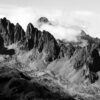 Bec d'Arguille émergeant des nuages, Belledonne