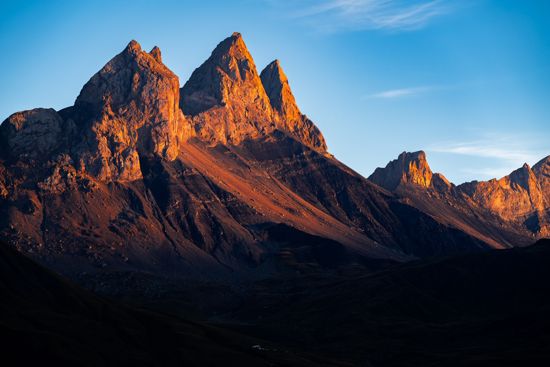Coucher de soleil sur les Aiguilles d'Arves