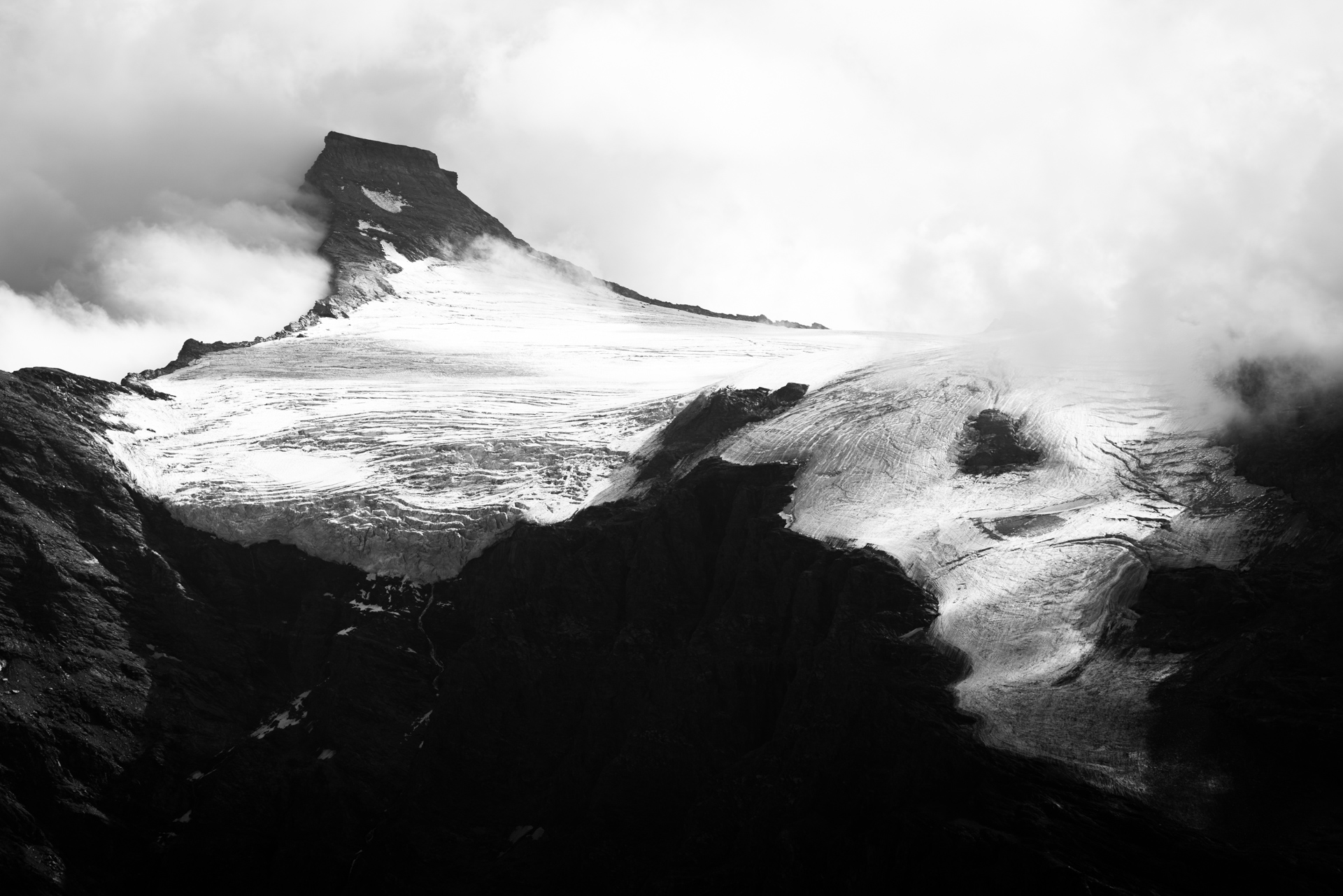 L'Albaron en noir et blanc, Vanoise