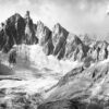 Panorama Aiguille du Dôme noir et blanc, Vanoise